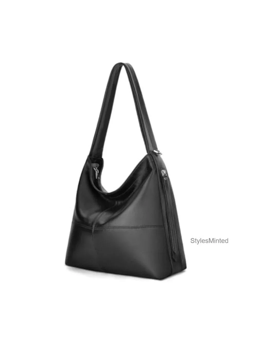 Genuine Leather Hobo Crossbody Bag with Two Straps